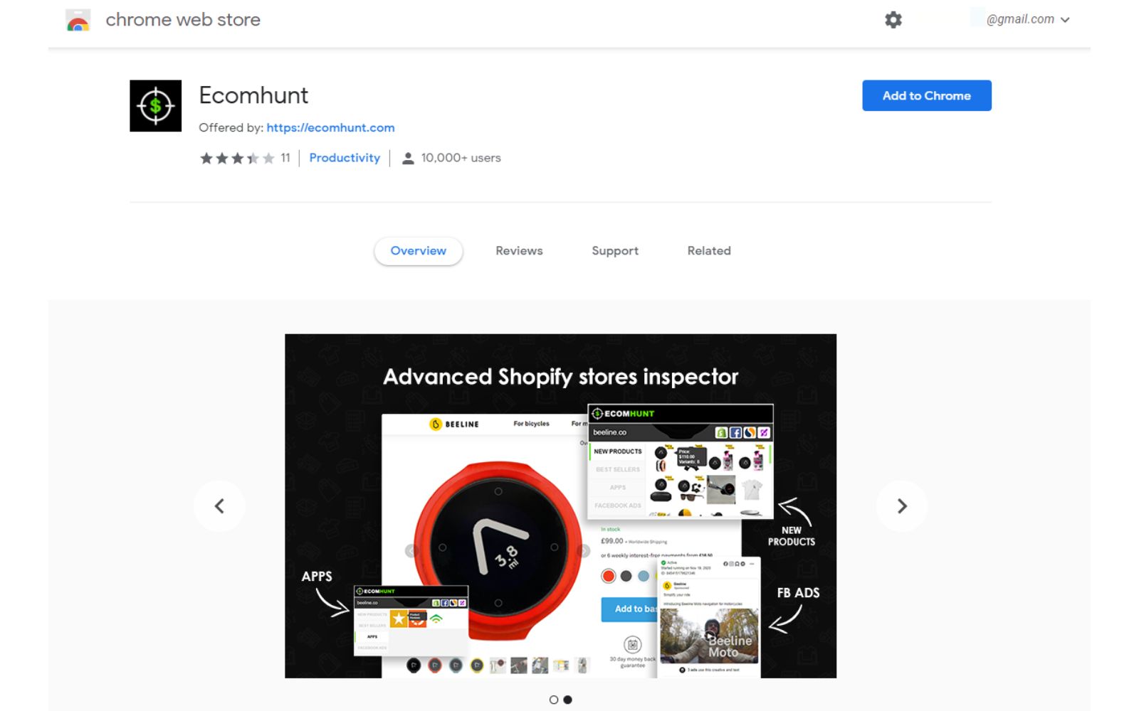 Store Analysis Ecomhunt